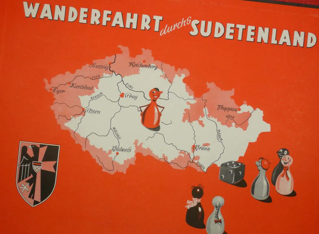 Eger, Aussig, Troppau – rot eingefärbt ist das Sudetengebiet. Foto: Jürgen Tschirner