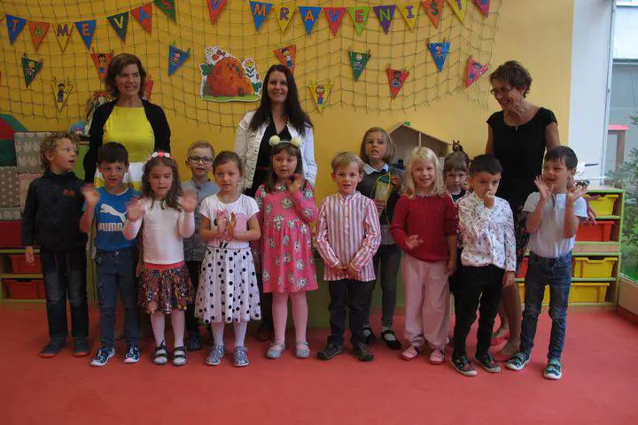 Die erste Klasse der Grundschule der deutsch-tschechischen Verständigung in Prag.