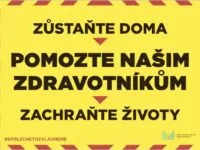 Mit diesem Plakat ("Bleiben Sie zu Hause, retten Sie Leben!" will das Innenministerium zum Einhalten der Coronamaßnahmen bewegen. Die Inspiration für das Plakat stammt aus Großbritannien. Quelle: Tschechisches Innenministerium