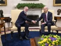 Tschechiens Premier Petr Fiala am Montag beim Treffen mit US-Präsident Joe Biden im Weißen Haus. Foto: ČTK / Šulová Kateřina