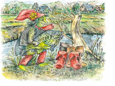 Der Wassermann am Bachufer.